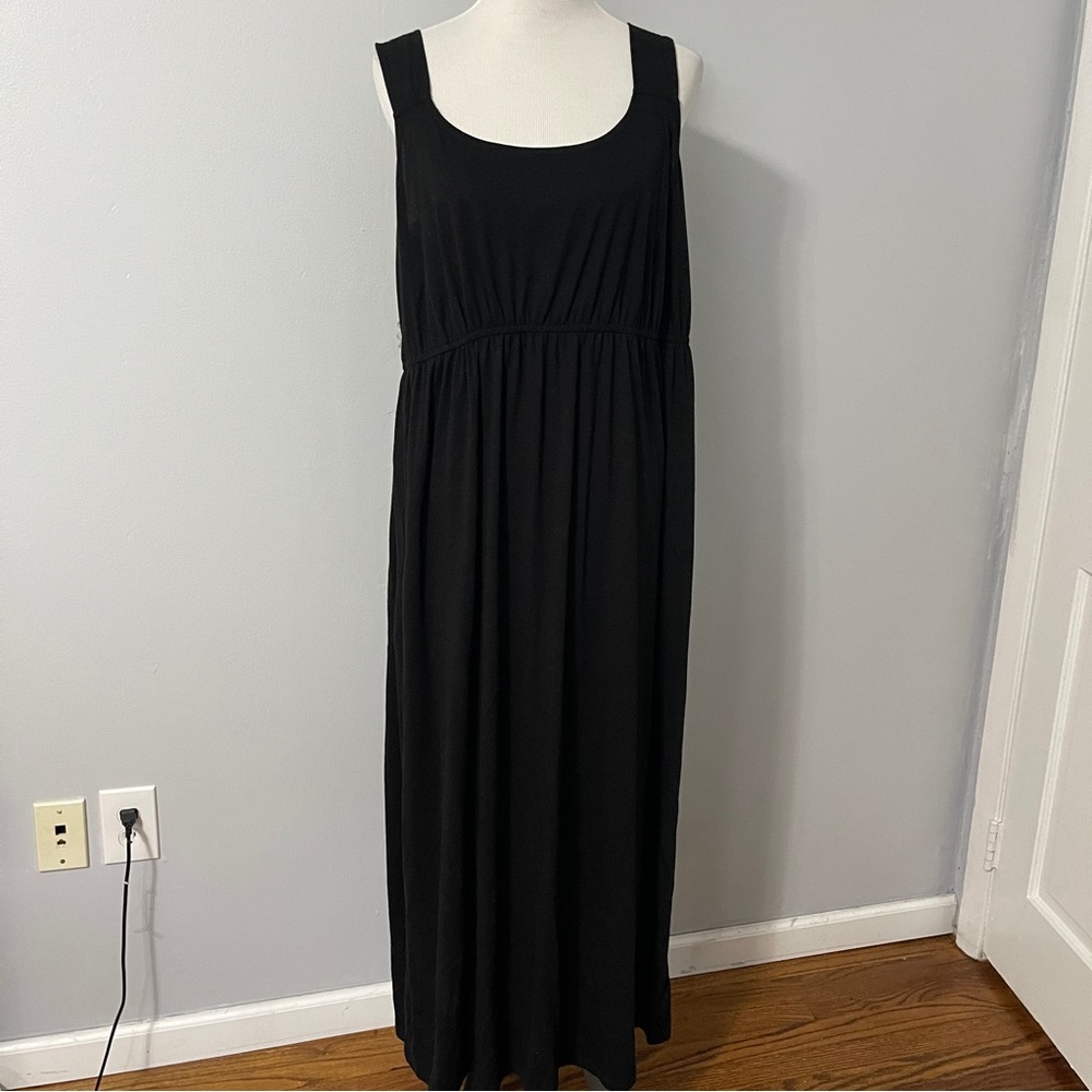 Faded Glory Black Sleeveless Scoop Neck Maxi Sundress